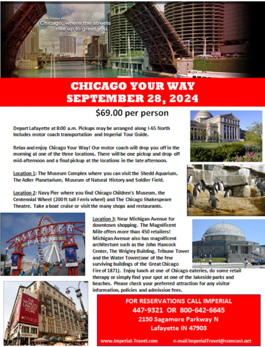 CHICAGO YOUR WAY, SEPTEMBER 28, 2024 Imperial Travel